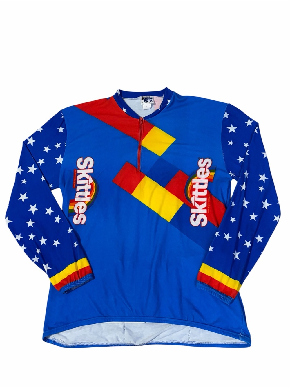 VTG Aero Tech Skittles Team USA Cycling Jersey Mens XL Long Sleeve Stars 90s